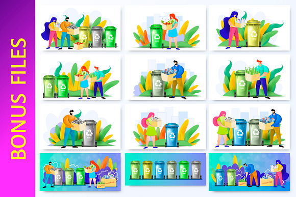 Waste sorting. Landing page headers in Web Elements - product preview 1