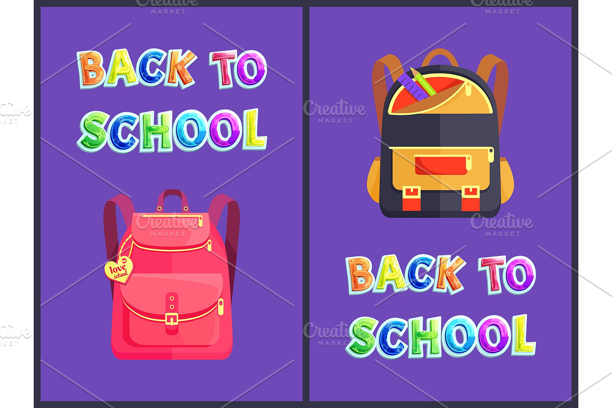 Back to School Backpack Poster in Illustrations - product preview 8