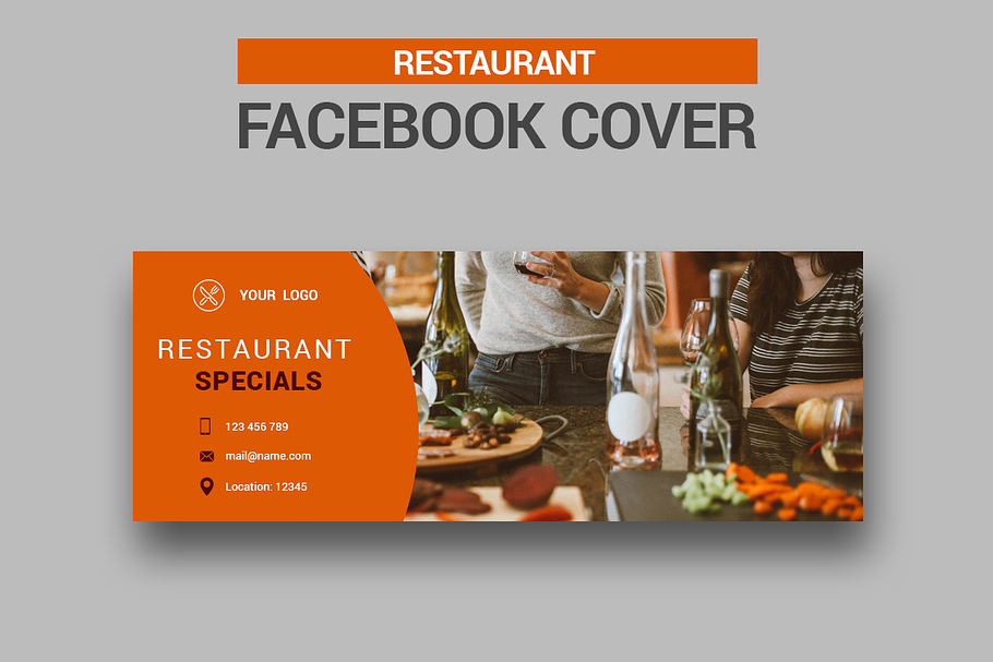 Restaurant - Facebook Cover in Facebook Templates - product preview 8