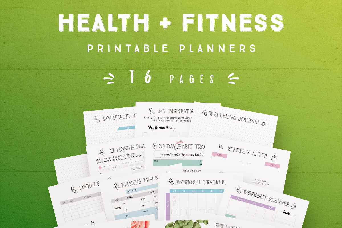 Health and Fitness Planner- 16 Pages in Stationery Templates - product preview 8