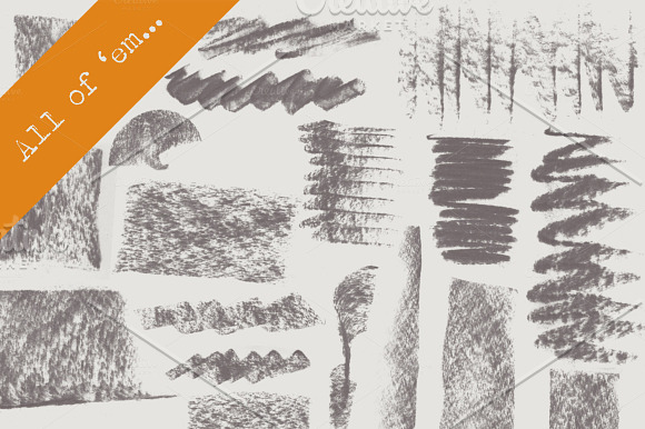 18 fat charcoal brushes in Photoshop Brushes - product preview 1