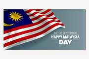 Malaysia day greeting card vector