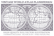 Vintage Planisferium World Atlas