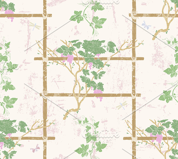 Grapevine & Insects seamless pattern in Patterns - product preview 1