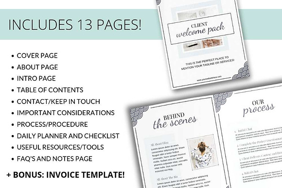 Canva Turquoise Client Welcome Pack in Brochure Templates - product preview 1