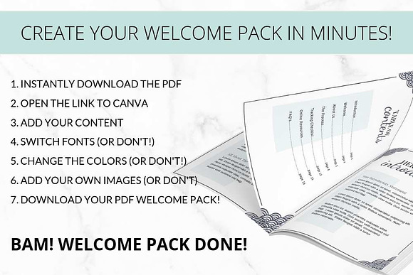 Canva Turquoise Client Welcome Pack in Brochure Templates - product preview 2