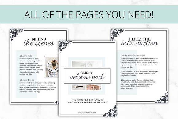Canva Turquoise Client Welcome Pack in Brochure Templates - product preview 3