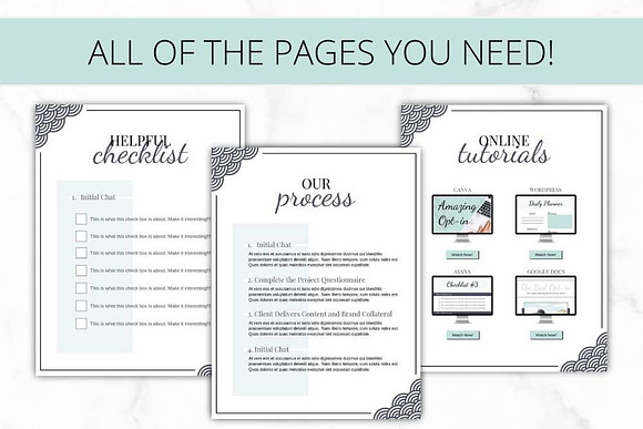 Canva Turquoise Client Welcome Pack in Brochure Templates - product preview 5