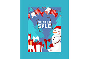 Winter sale poster vector