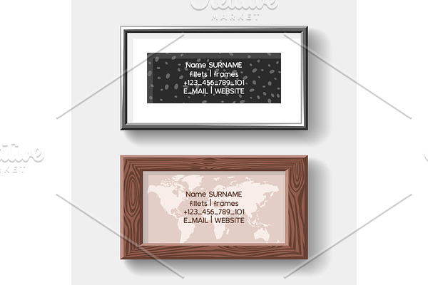 Photo frame set of business cards