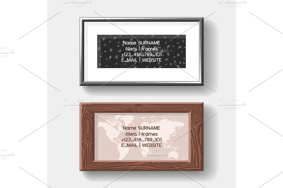Photo frame set of business cards in Objects - product preview 8