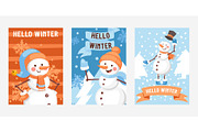Hello winter set of posters