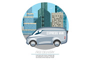 Delivery van car - fast and free