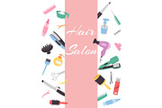 Hairdresser banner with a set of