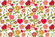Seamless pattern "Flowers&hearts"