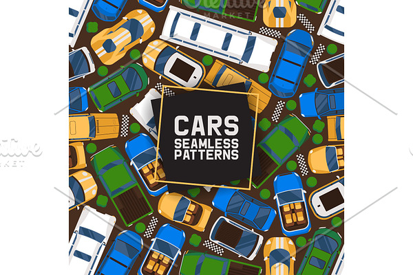 Cars seamless pattern vector