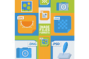 Image files formats banner vector