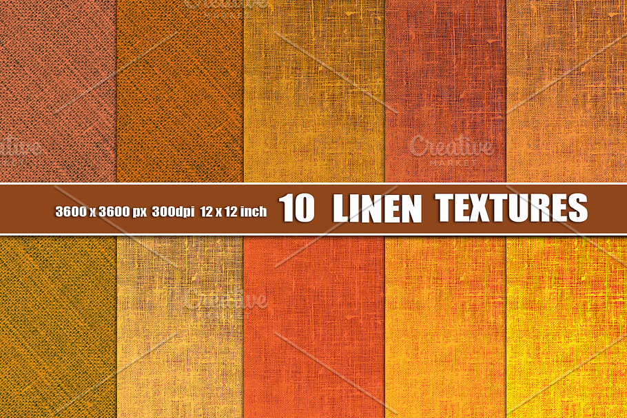 Orange Linen Canvas Texture in Textures - product preview 8