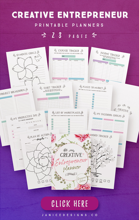 Creative Entrepreneur Planner in Stationery Templates - product preview 1