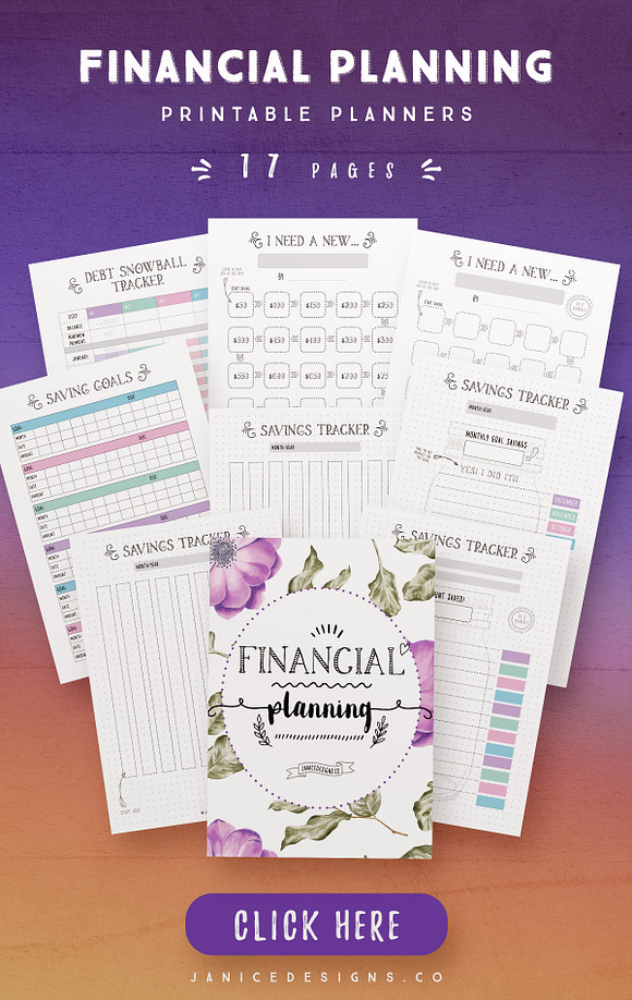 Financial Planning Printables in Stationery Templates - product preview 1
