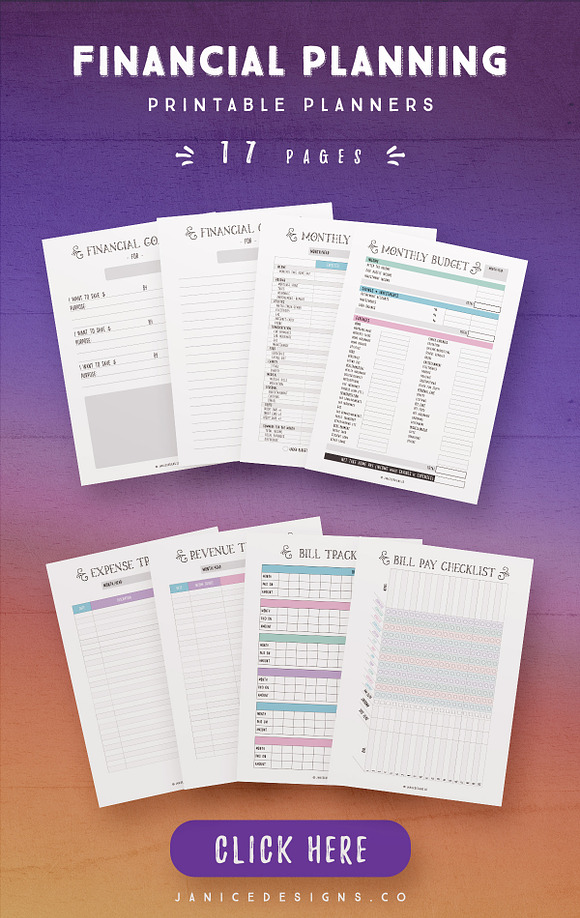 Financial Planning Printables in Stationery Templates - product preview 2