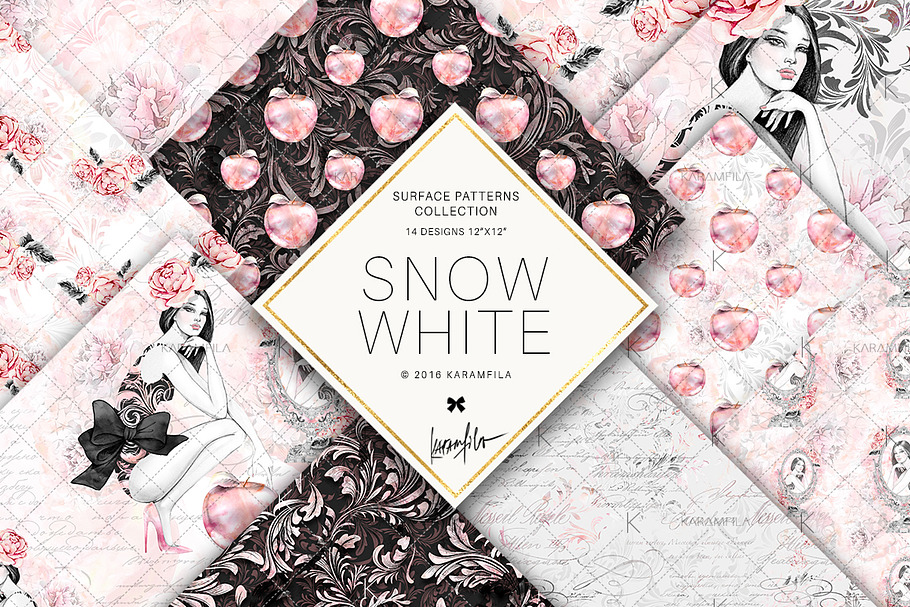 Snow White Seamless Patterns in Patterns - product preview 8