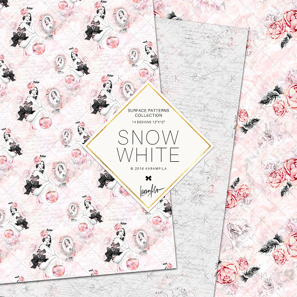 Snow White Seamless Patterns in Patterns - product preview 2