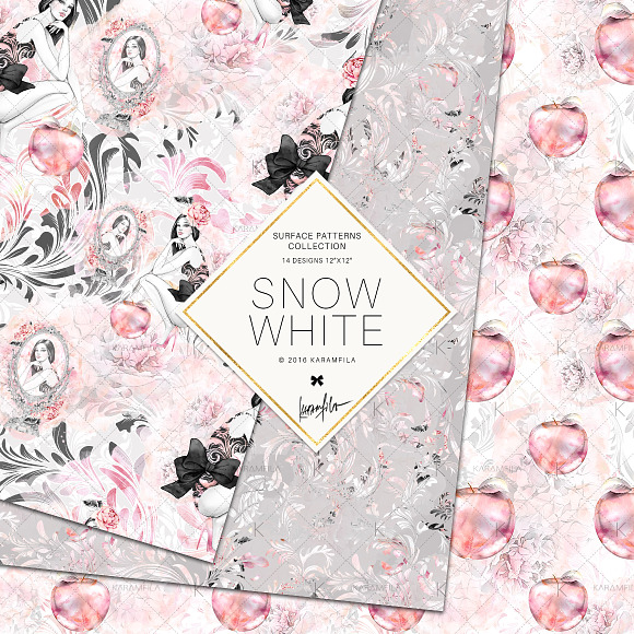 Snow White Seamless Patterns in Patterns - product preview 3