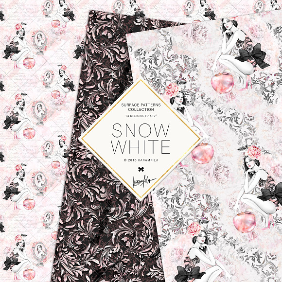 Snow White Seamless Patterns in Patterns - product preview 4