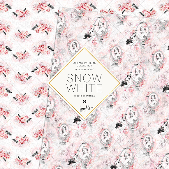 Snow White Seamless Patterns in Patterns - product preview 5