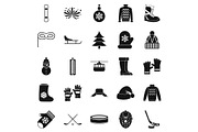 Things from Canada icons set, simple