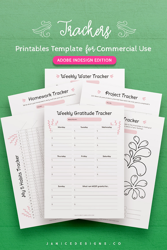 Tracker Printables InDesign Template in Templates - product preview 1