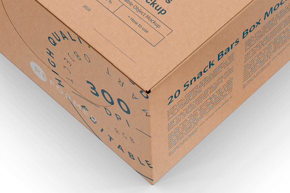 Snack Bars Box Mockup 20x80g in Product Mockups - product preview 13