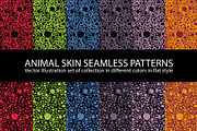 12 set color animal skin Seamless