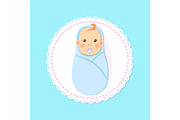 Baby Shower Greeting Card Swaddled