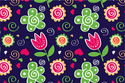 Pattern "Tulips&green flowers"