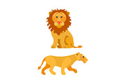 Lion and Lioness, Wildlife Animal