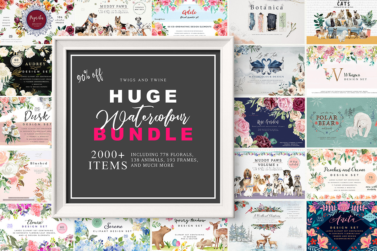 Watercolor Mega Bundle in Illustrations - product preview 8