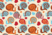 Seamless pattern "Funny snails"