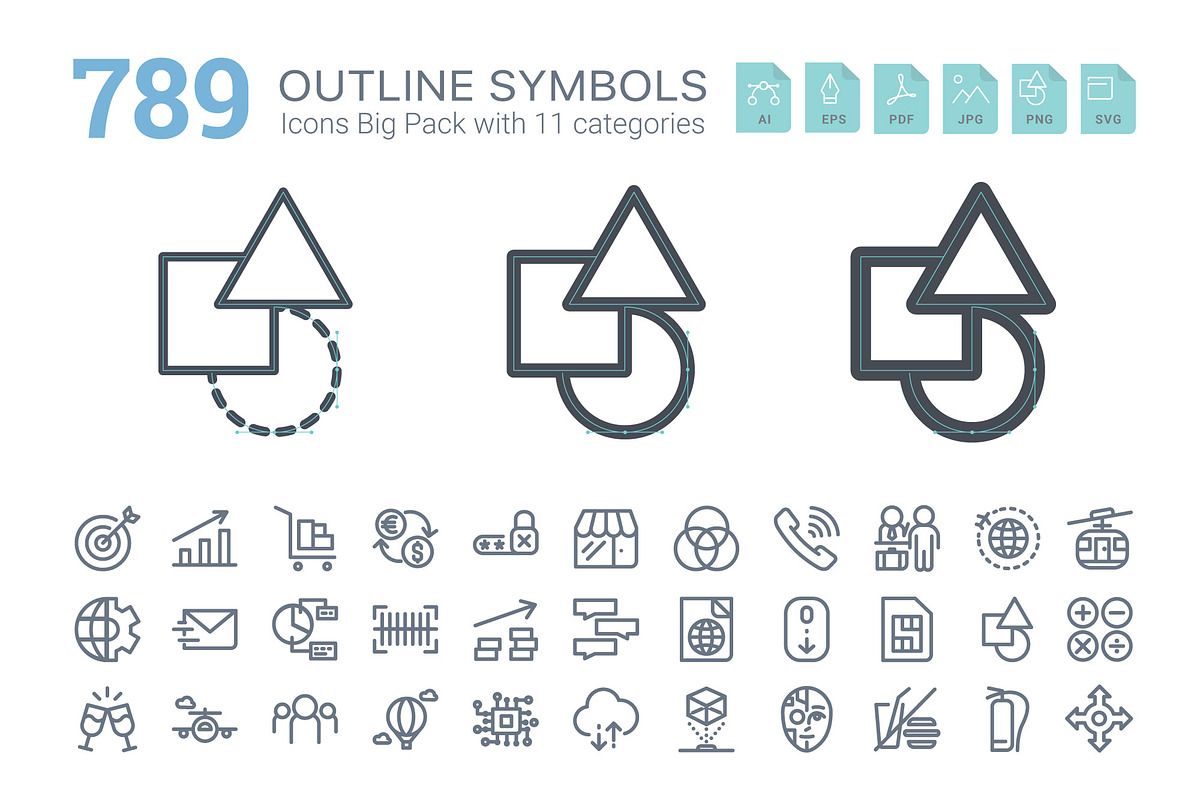 BomSymbols Outline Big Pack in Contact Icons - product preview 8