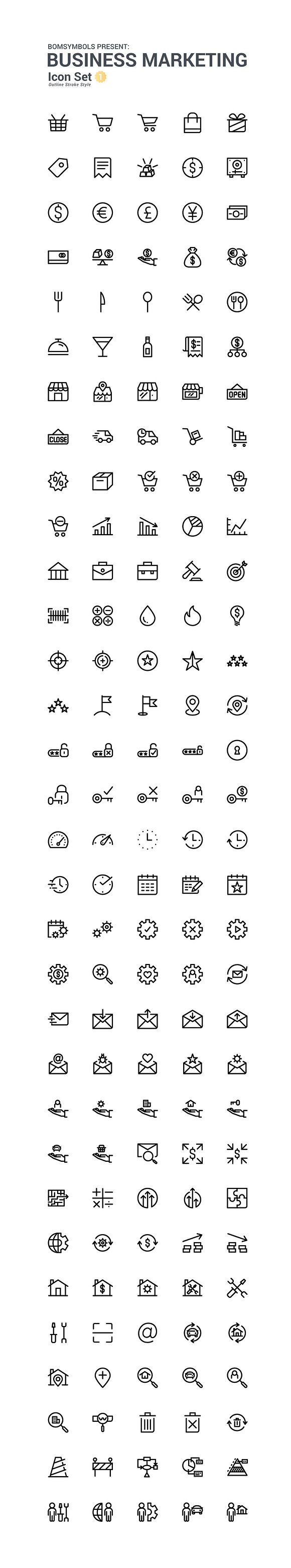 BomSymbols Outline Big Pack in Contact Icons - product preview 3