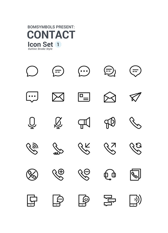 BomSymbols Outline Big Pack in Contact Icons - product preview 4