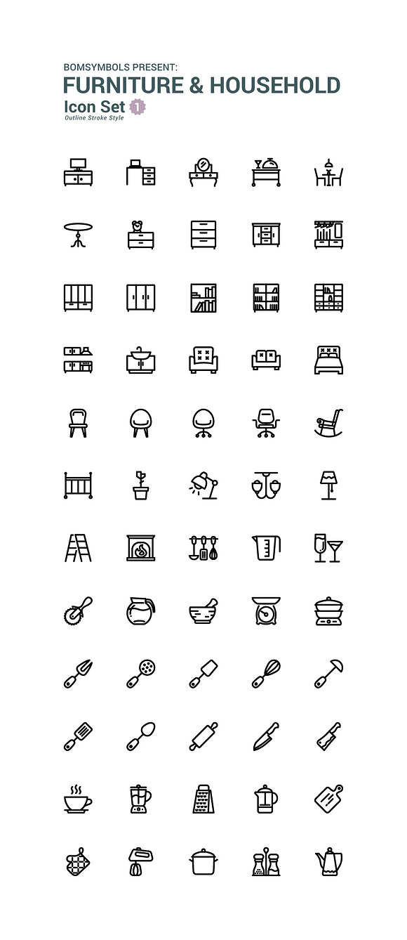 BomSymbols Outline Big Pack in Contact Icons - product preview 6