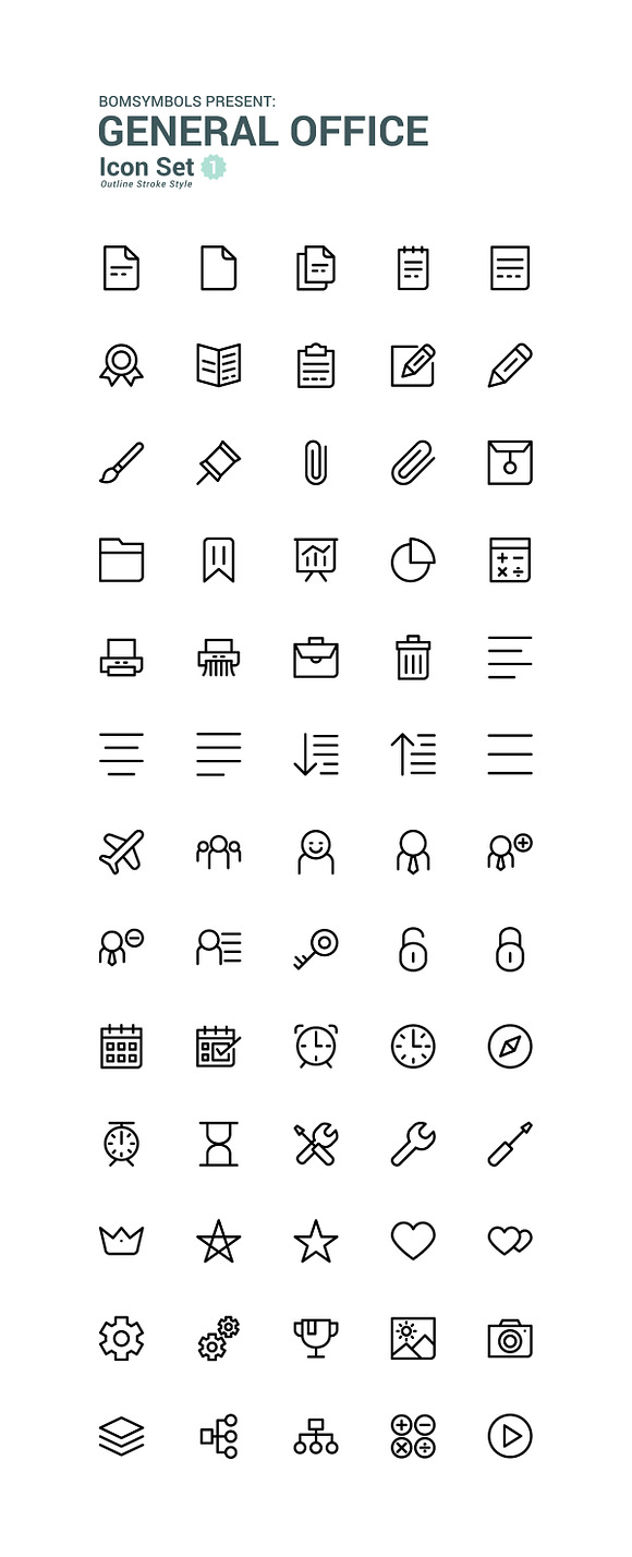 BomSymbols Outline Big Pack in Contact Icons - product preview 7