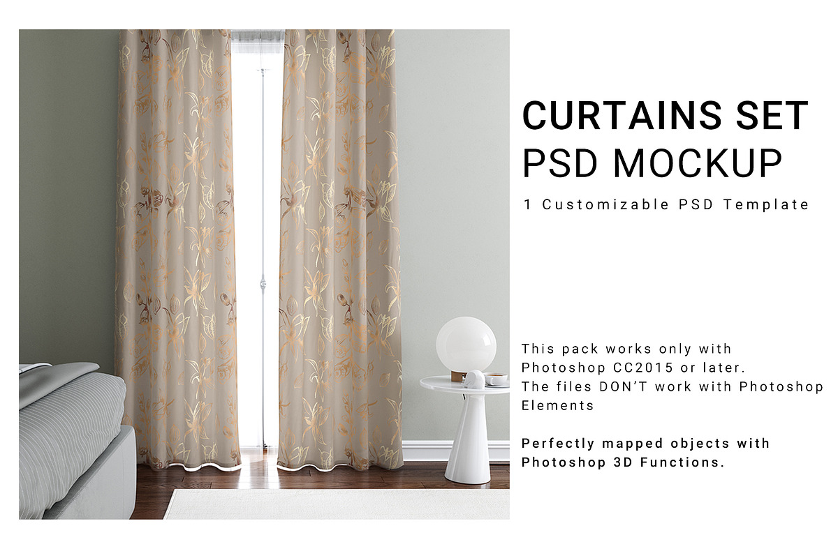 Curtains Mockup Set in Product Mockups - product preview 8