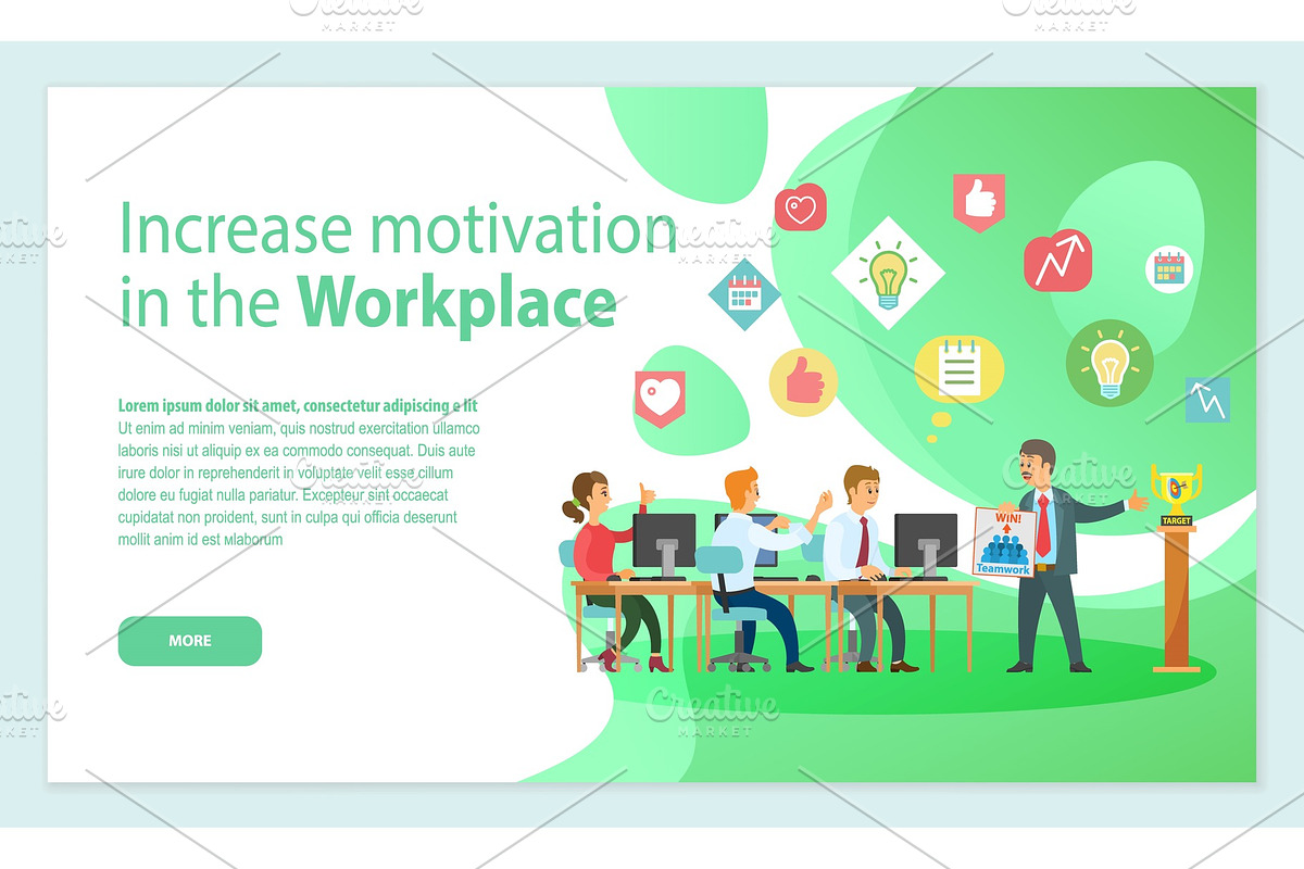 Increase Motivation, Work Team in in Illustrations - product preview 8