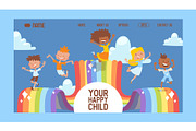 Happy childhood banner website