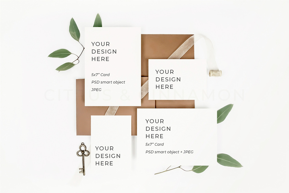 Wedding Invitation Suite Mockup 0431 in Print Mockups - product preview 8