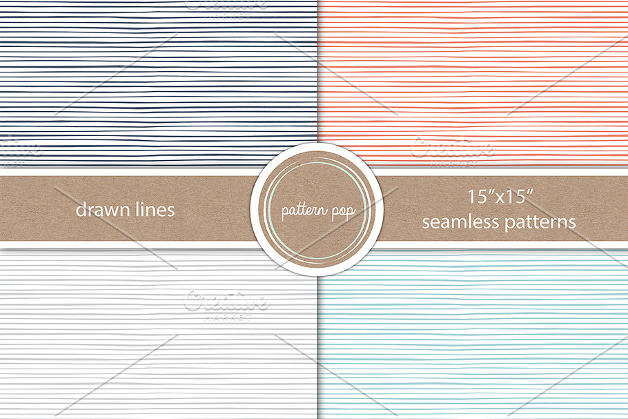 Seamless Hand Drawn Lines Pattern in Patterns - product preview 8