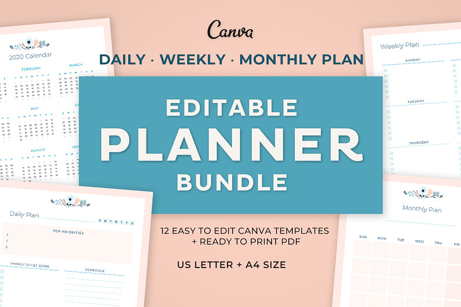Editable Canva Planner Bundle